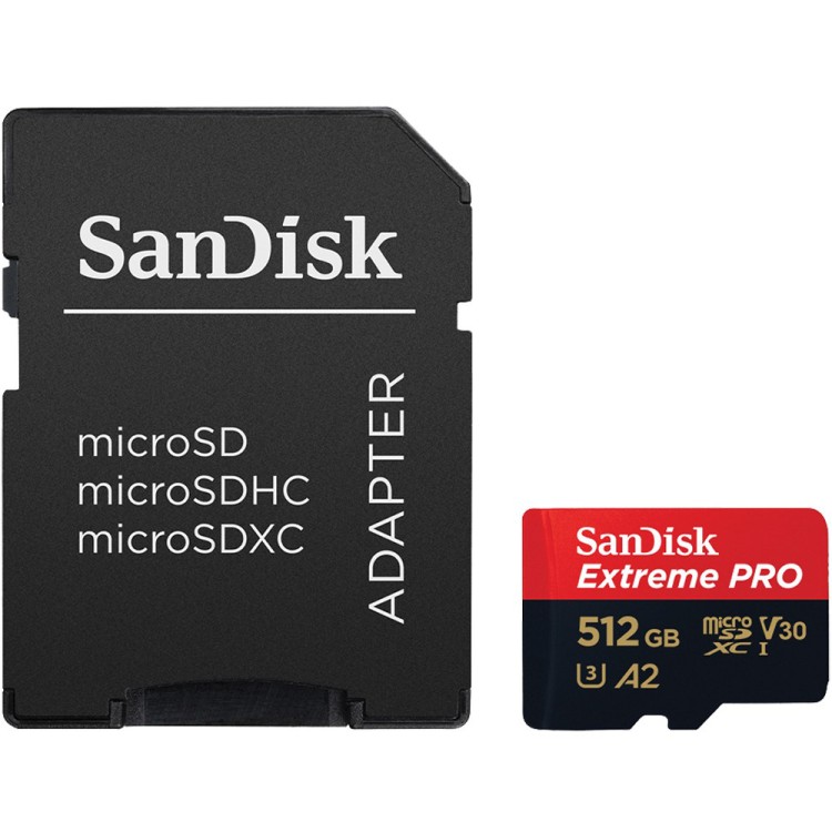 SanDisk SDXC 512GB Micro Extreme Pro 200MB/s A2 C10 V30