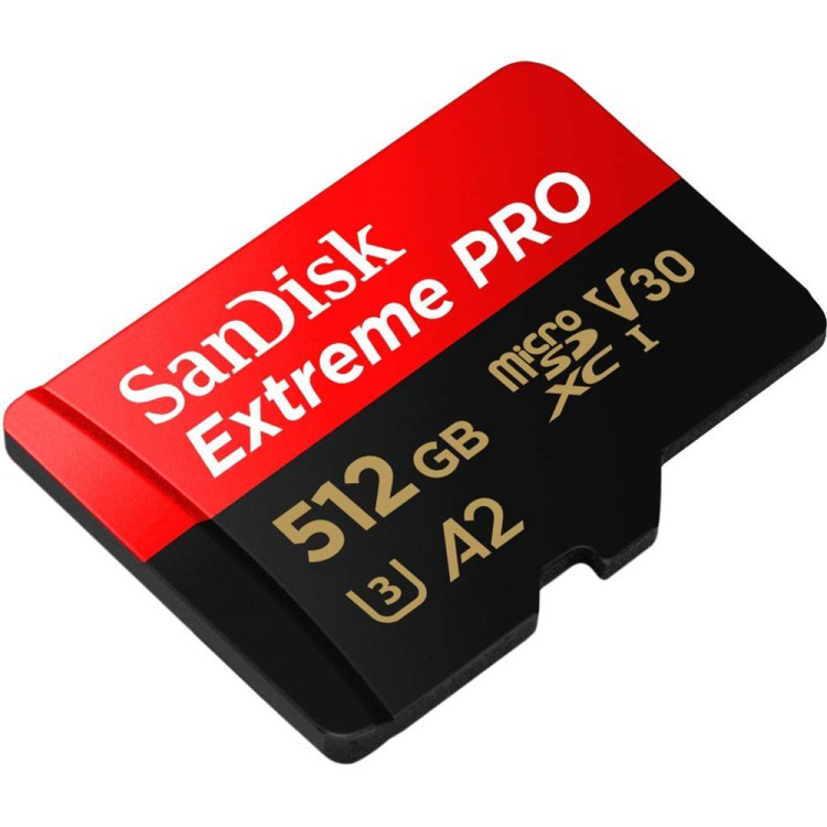 SanDisk SDXC 512GB Micro Extreme Pro 200MB/s A2 C10 V30