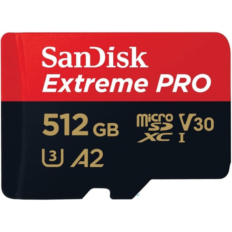 SanDisk SDXC 512GB Micro Extreme Pro 200MB/s A2 C10 V30